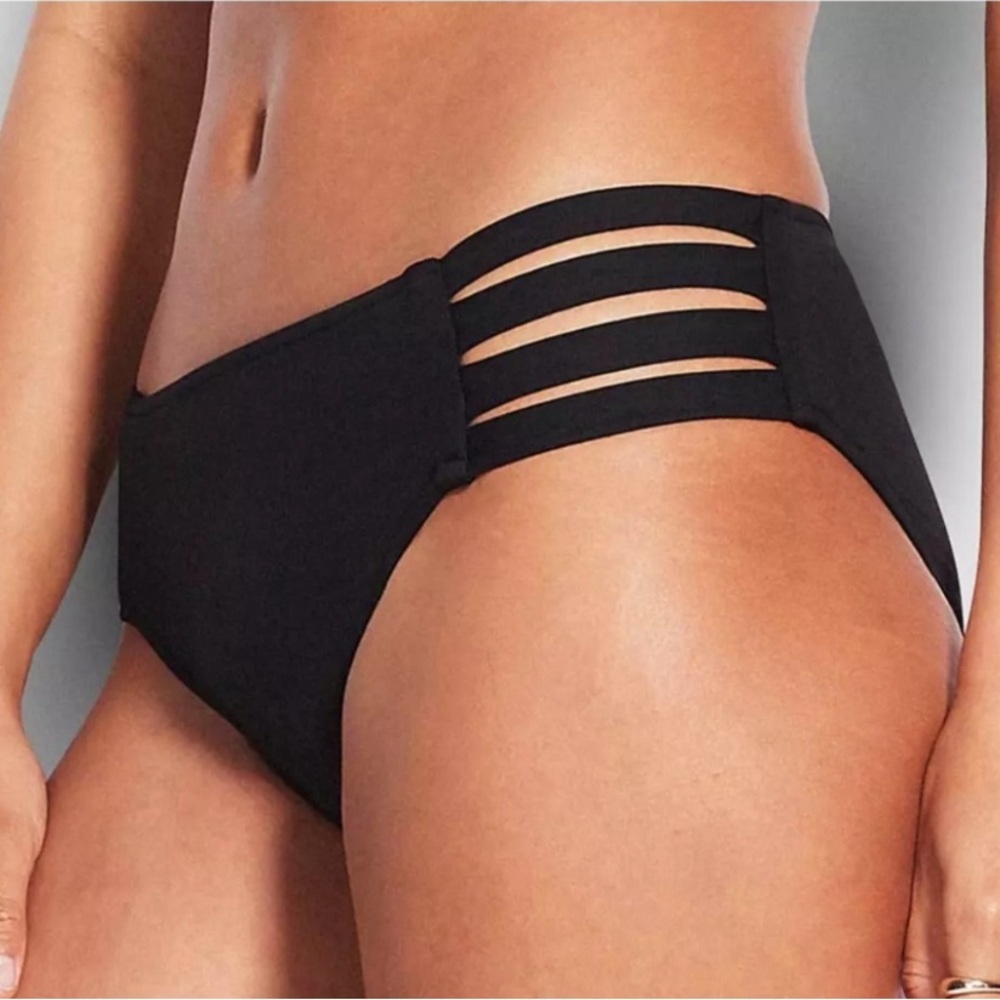 SEAFOLLY Black Inka Strappy Bikini Bottom 4